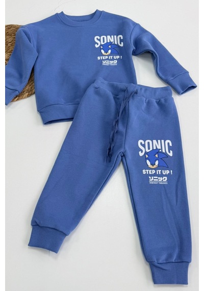 Erkek Çocuk Sonic Baskılı Eşofman Takım Mavi