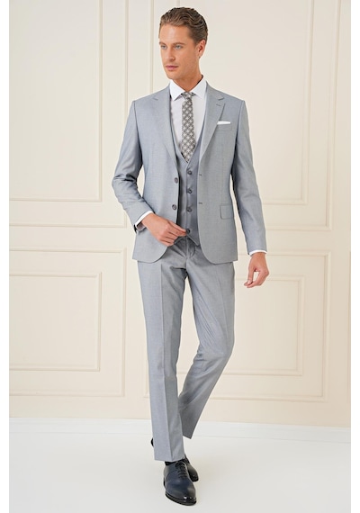 Efor Tk 903 Slim Fit Gri Klasik Takım Elbise Gri