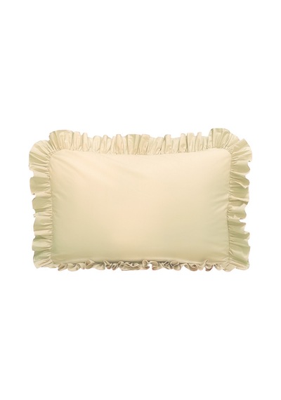 Fırfırlı Yastık Kılıfı Tek Kişilik 50x70 Cm 1 Adet %100 Doğal Pamuk 18 Farklı Renk Seçeneği Ekru