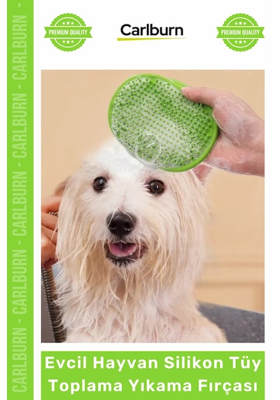 Petshopkedi Köpek Masaj Etkili Tüy Alıcı Tarak Evcil Hayvan Silikon Tüy Toplama Yıkama Fırçası
