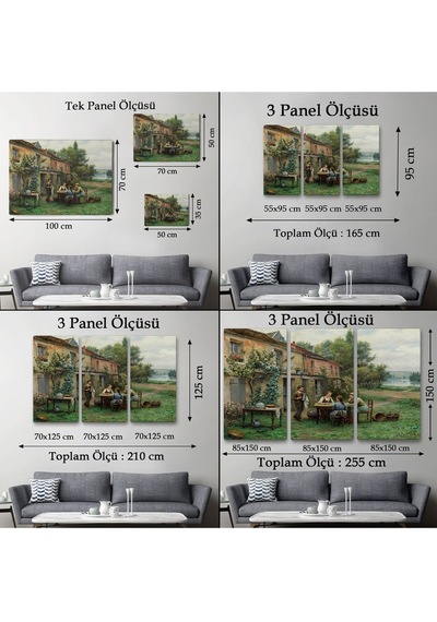Es10 U01mrs seri Bahçede Kahve Keyfi 19, Yüzyıl Tablosu-6529 (70 x 100)