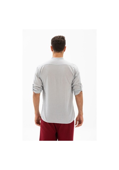 Uzun Kol Şile Bezi Bodrum Erkek T-Shirt Taş 9002
