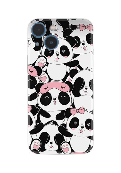 Apple iPhone Uyumlu Apple iPhone Uyumlu 13 Kılıf Apple iPhone Uyumlu 14 Kılıf Boutique Baskılı Resimli Uykucu Pandalar Pcode -087