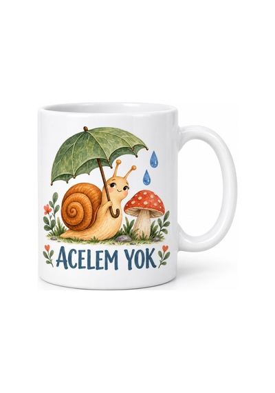Acelem Yok Şemsiyeli Salyangoz Tasarımlı Porselen Kupa - Model 266 Diğer