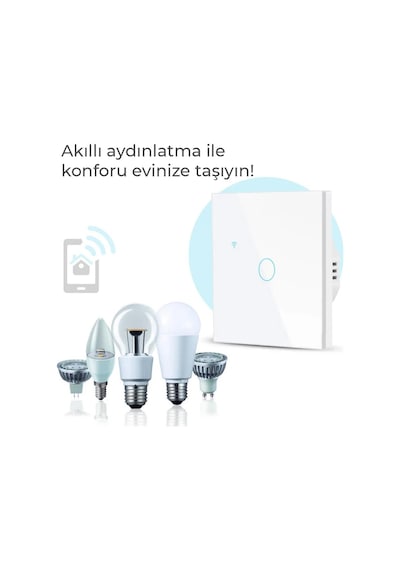 Tuya Wifi Akıllı Tek Kanal Dokunmatik Anahtar