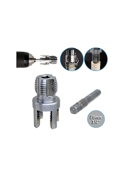 Kalite Pvc Pprc Boru Iç Ve Dış Diş Açma Aparatı 1/2" 20 Mm