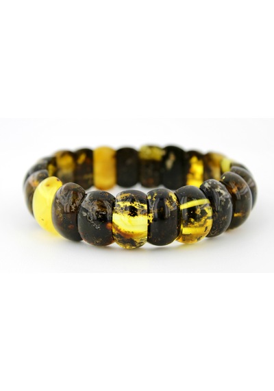 Kehribar Bileklik Fosilli Roleks Özel Tasarım Ambergold Blk23-60 Çok Renkli