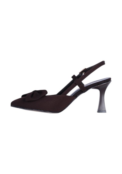 Tahir 2802 7cm Slingback Topuklu Ayakkabı Taba