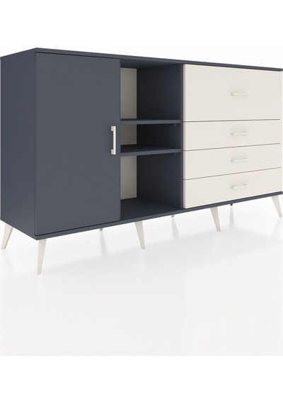 Hyperion Konsol 4 Raflı 4 Çekmeceli Tek Kapaklı 176x44x99 Antras Antrasit-antrasit/aytaşı Hyperion Konsol 4 Raflı 4 Çekmeceli Tek Kapaklı 176x44x99 Antras Antrasit-antrasit/aytaşı