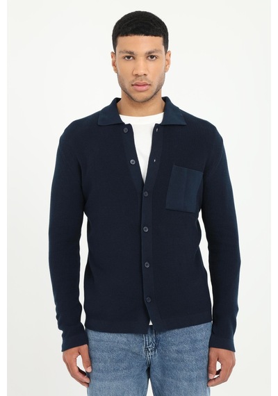 Dufy Erkek Regular Fit Polo Yaka Lacivert Hırka-19543