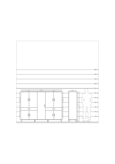 Hyperion Dolap 12 Raflı 2 Çekmeceli 8 Kapaklı 220x44x163 Antrasit Antrasit-antrasit
