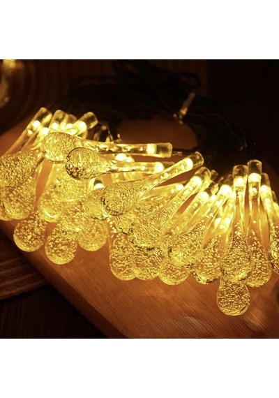 7m 50 Led Damla 8 Fonksiyonlu Solar Panelli-gün Işığı