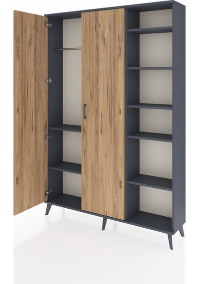 Arges Dolap 7 Raflı 2 Kapaklı Tek Askılı 132x30x195 Antrasit-çam/antrasit Atlas Çam/antrasıt Arges Dolap 7 Raflı 2 Kapaklı Tek Askılı 132x30x195 Antrasit-çam/antrasit Atlas Çam/antrasıt