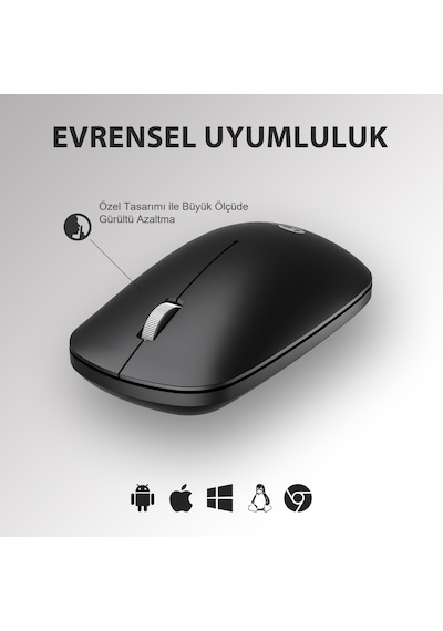 Lecoo WS214 Kablosuz 1200DPI 3 Tuşlu Optik Mouse
