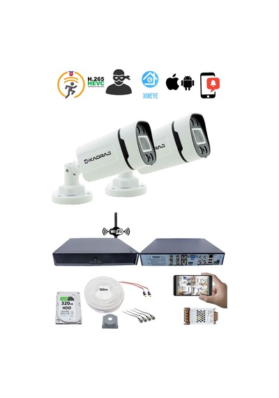 2 Kameralı Güvenlik Seti - 5mp Sony Seculens Kdj-2s-4w-p-v1