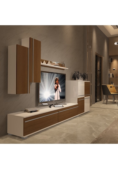 Decoraktiv Eko 6 Mdf Std Tv Ünitesi Tv Sehpası Beyaz - Ceviz