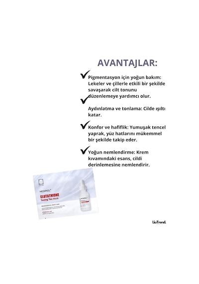 Medipeel Glutathione Toning Tox Mask 25 Ml 5 Adet Beyazlatıcı Tonik Yüz Maskesi