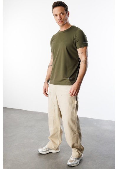 Genius Store Erkek Nem Emici Hızlı Kuruma Atletik Teknik Performans Spor T-shirt Drıfıt-kısakolnew Haki