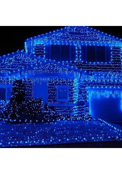 Profesyonel Ip44 Dış Mekan Işığı 10 Metre Mavi Led Işık Su Geçirmez Sabit Yanar 100 Ledli Eklemeli Gün Işığı