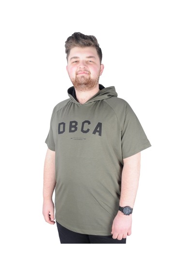 Mode Xl Büyük Beden Tshirt Kapşonlu Dbca 22119 Haki 001