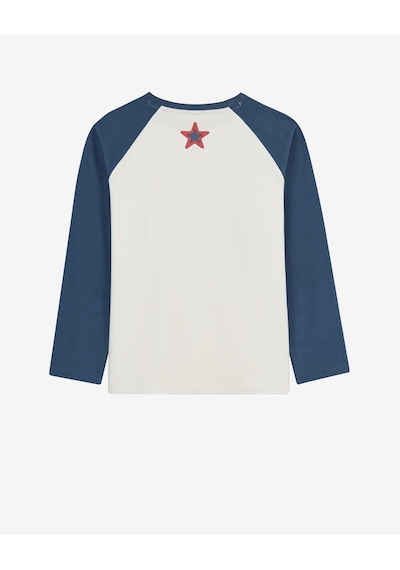 Skechers B Long Sleeve Collage T-shirt Büyük Erkek Çocuk Mavi Sk2620113-0848