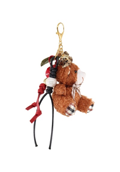 Anahtarlık Çanta Charm. Ayna Süsü.çanta Aksesuarı.anahtarlık Peluş Ayıcık Örme Ip Kiraz Çanta Charmı