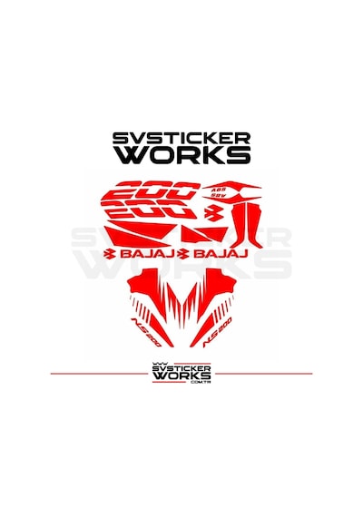 Bajaj Ns200 Sticker Set Takım 16+ Parça Ürün Renk Kırmızı