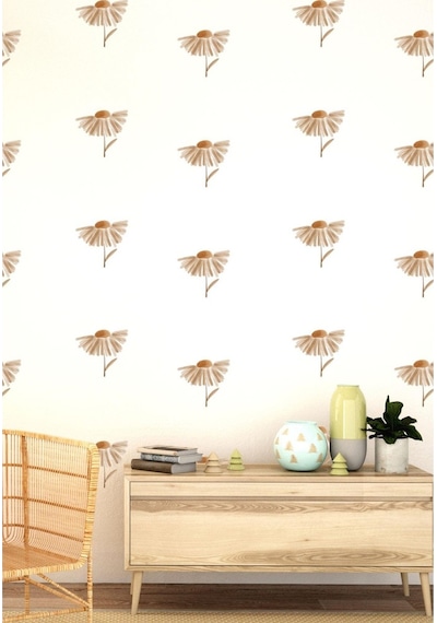 MSticker Uçan Papatyalar Çocuk Bebek Odası Duvar Dekorasyon Sticker Seti