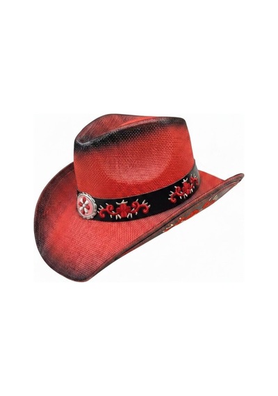 Aresshop Kovboy Güneşlik Şapka Plaj Şapka Kırmızı