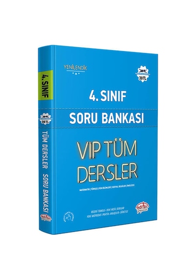 4.Sınıf VIP Tüm Dersler Soru Bankası  -  Mavi Kitap -  Editör