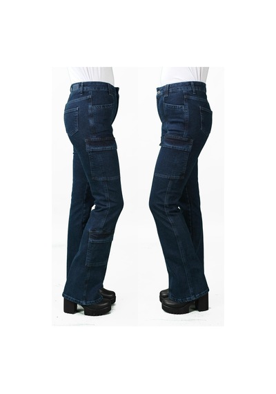 Kadın Kargo Cep Kot Pantolon 001