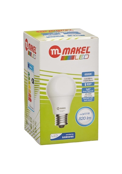 Makel Led Ampul, 8 W, 6500 K, Soğuk Beyaz 1 Adet