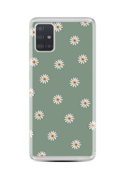 Samsung Samsung Galaxy Uyumlu A51 Kılıf Boutique Baskılı Resimli Yeşil Papatyalar Pcode -041