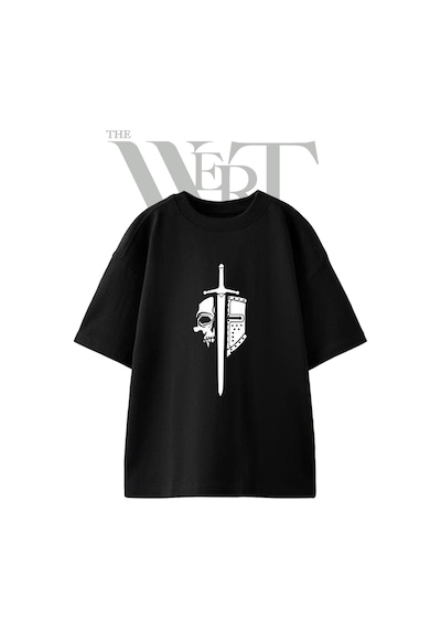 Thewert Kafatasi Mifer Tasarım Baskılı Ünisex Siyah Oversize T-shirt