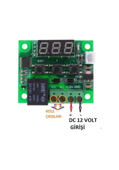 W1209 Dijital Termostat + Şefaf Kutu W1209