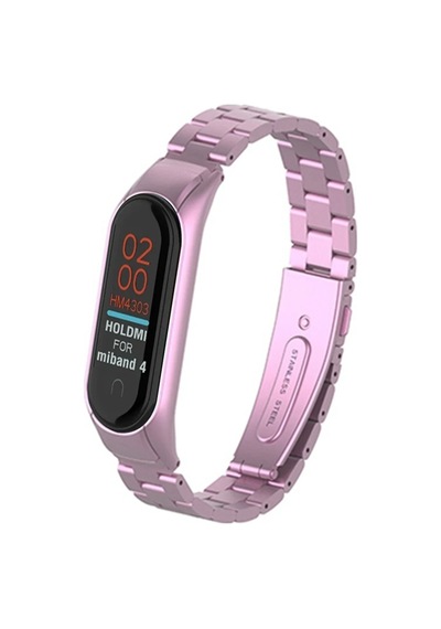 Newface - 382 - Xiaomi Mi Band 4 Metal Baklalı Kordon - Ece-umay - - Rose