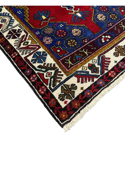 El Dokuma Sıfır Yahyalı Halısı 90x160 Kırmızı Lacivert Kök Boya Yün Halı