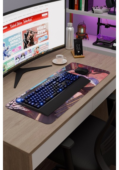 Keqing Genshin Impact Anime Gacha V1 - 70x30 Xl Gaming Mouse Pad Fare Altlığı