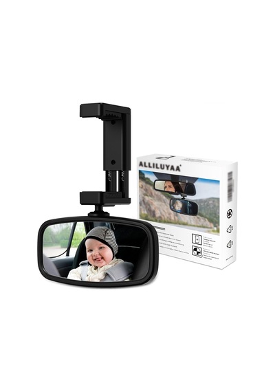 Alliluya Bebek Dikiz Aynası, Yaylı Klipsli, 360 Döndürülebilir, Kırılmaz Cam Arabada Bebek Var Sticker