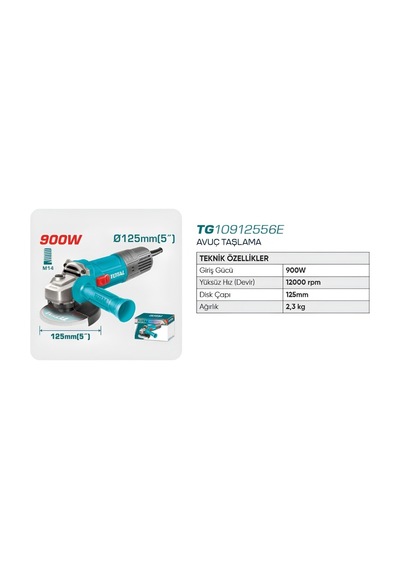Total Avuç Taşlama 900w Tg10912556e