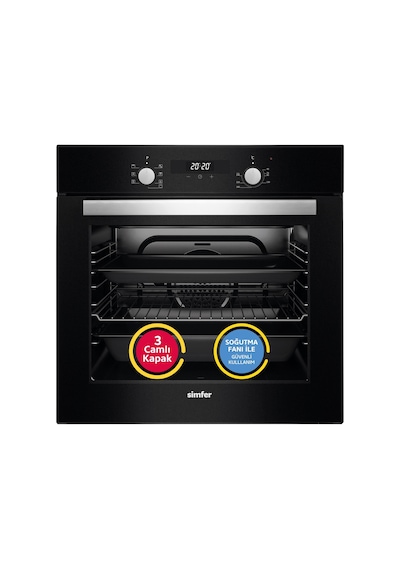 Simfer Turbo Siyah Ankastre Set (7327 Fırın + 3500 Ocak + 8678 Davlumbaz)