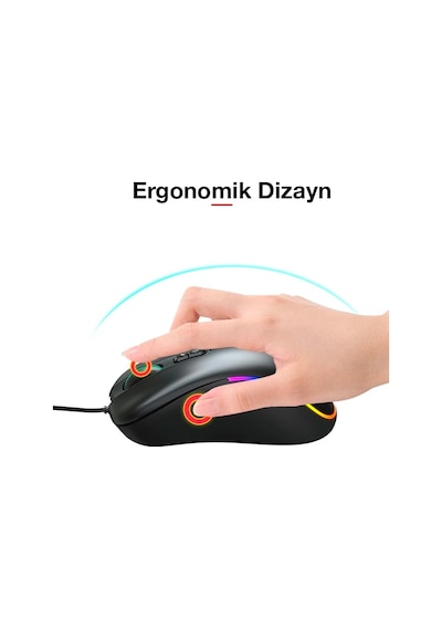 Hxsj J900 Usb Kablolu Rgb Dpi Oyuncu Mouse Gaming Mouse- 5775