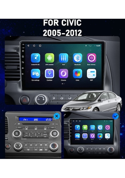 Honda Civic Fd6 Android Multimedya 2gb/32gb 10 İnc Hd Ips Carplay