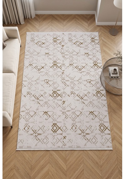 Vista %100 Akrilik Yumuşak Dokulu Modern Salon Oturma Odası Halısı Bej 92-77