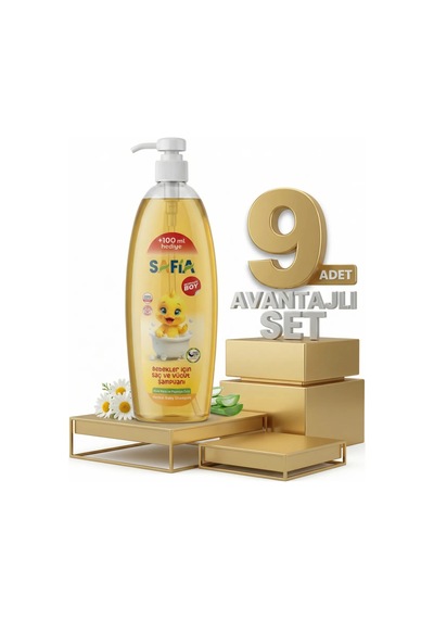Safia Bebek İçin Saç Ve Vücut Şampuanı 9x750 Ml