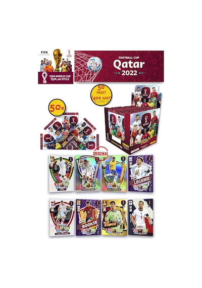 Dünya Kupası Panini Fıfa 2022 Adrenalyn Xl Qatar World Cup Trading Kartı 50 Paket 400 Kart