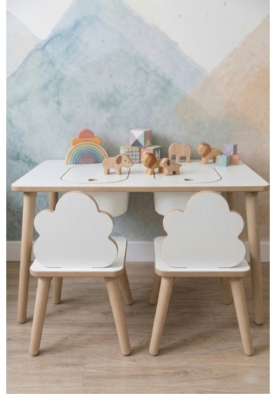 Montessori Çocuk Masası-oyun Masası-aktivite Masası-etkinlik Masası Takımı 2 Bulut Sandalye Beyazblt Beyaz Montessori Çocuk Masası-oyun Masası-aktivite Masası-etkinlik Masası Takımı 2 Bulut Sandalye Beyazblt Beyaz