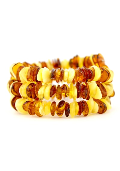Kehribar Bileklik Amorf Tasarım Ambergold Blk23-126 Çok Renkli
