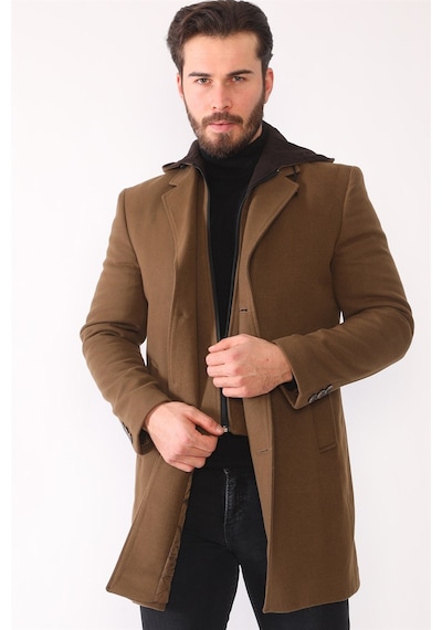 Plt8395 Dewberry Battal Palto-Camel-Camel