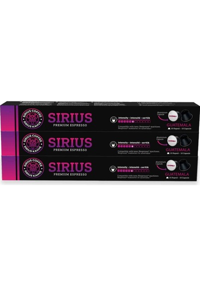 Sirius Nespresso Uyumlu Single Origin Kapsül Kahve 6 Guatemala 3 x 10'lu